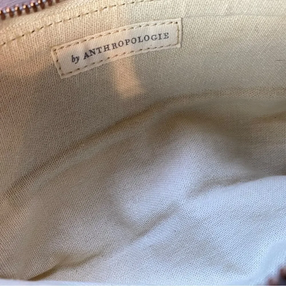 Anthropologie Faux Suede Fleece Zippered Pouch